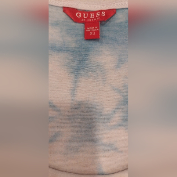 Guess Blue and White Tie-Dye Tank Top - Picture 2 of 4